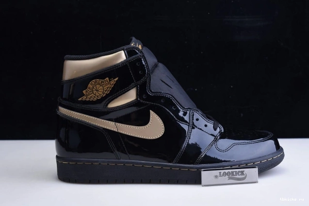 Reps TB JORDAN (2020) RETRO 555088-032 GOLD 1 HIGH AIR METALLIC BLACK 0705